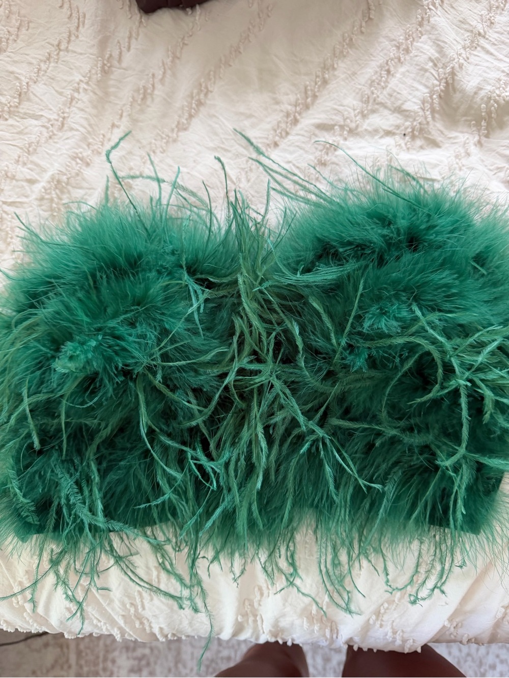 Emerald Feather Bandeau Top